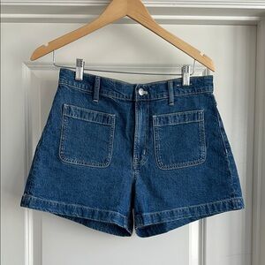 NWT Madewell High Rise Sailor Short Classic Blue Denim Women's Shorts